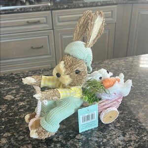 ASHLAND SISAL BUNNY ON BIKE 9.5" NWT